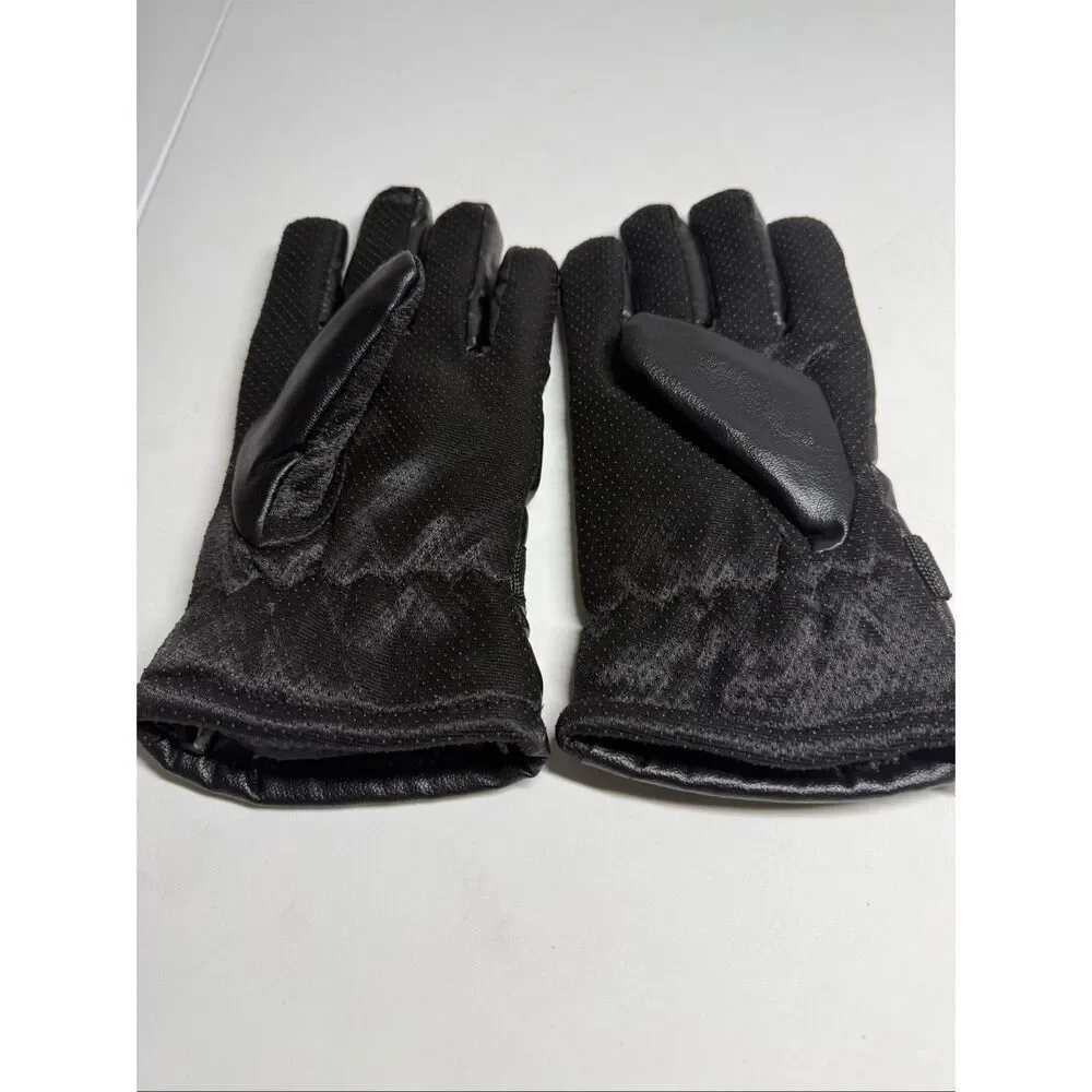 Sport Women’s Thinsulate Faux Leather Gloves Black New Size L